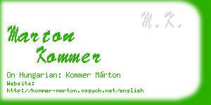 marton kommer business card